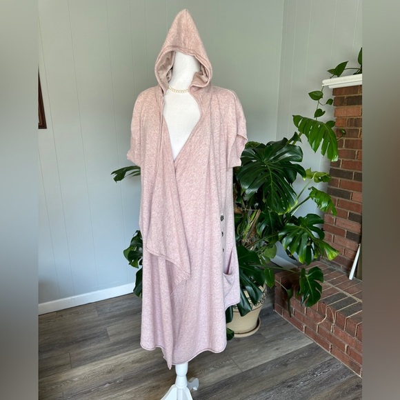 🛍️ Mint Velvet light pink long hoodie wrap style cardigan super stylish Size 14 - Picture 4 of 9